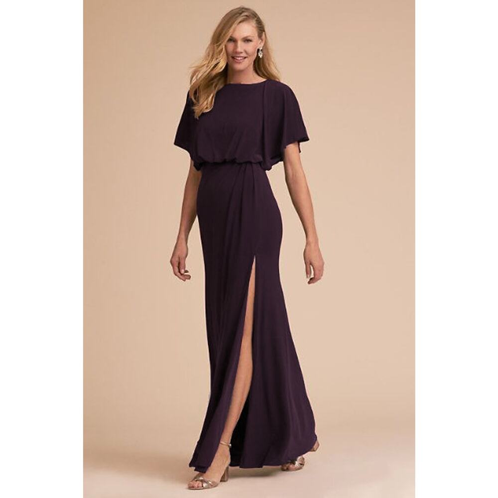 BHLDN x Anthropologie Lena Dress Plum Bridesmaid - Size 16 - New